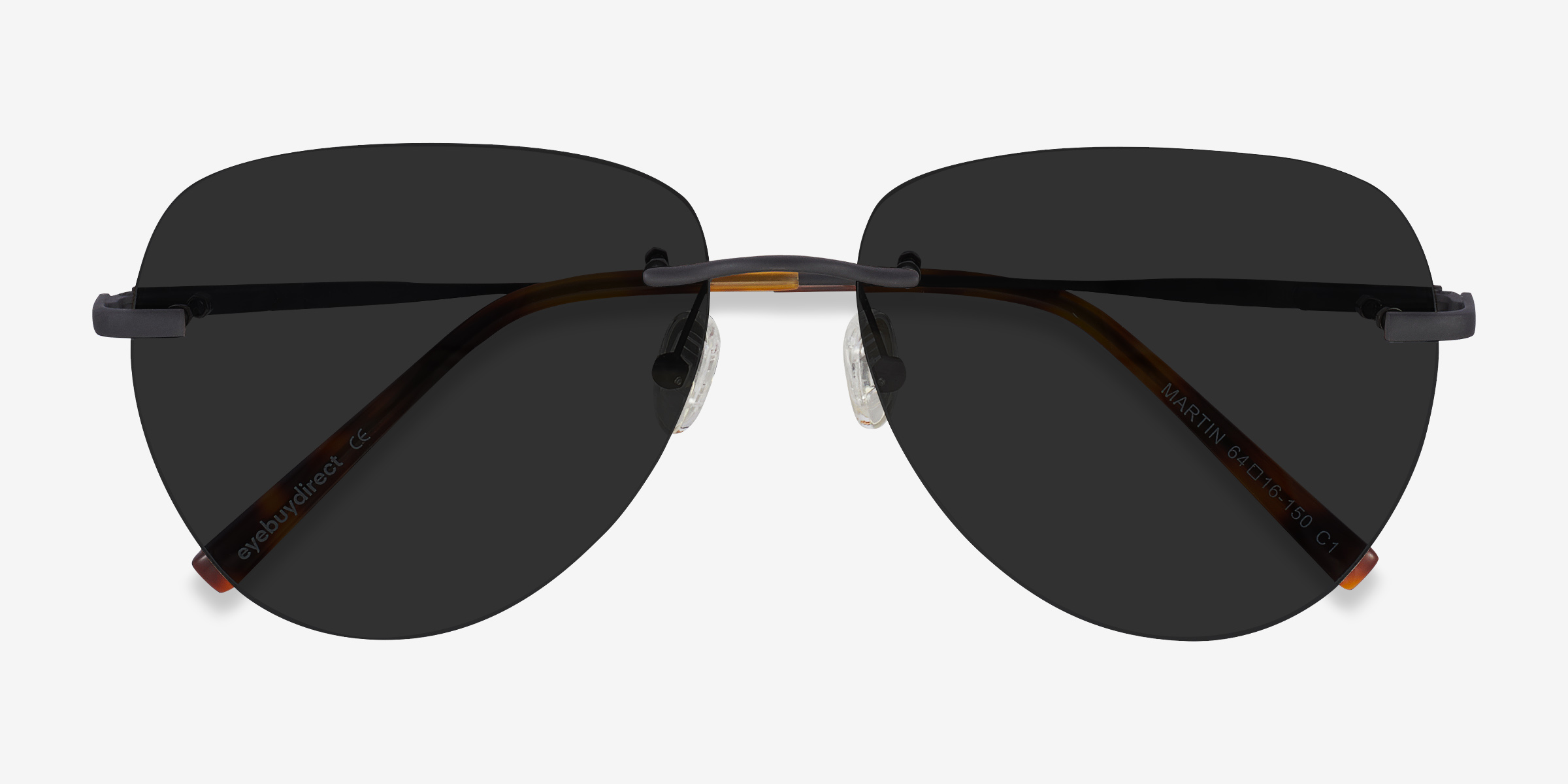 Martin - Aviator Matte Black Frame Sunglasses For Men | Eyebuydirect Canada