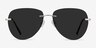 Martin Matte Silver MetalSunglass Frames from EyeBuyDirect, Front View