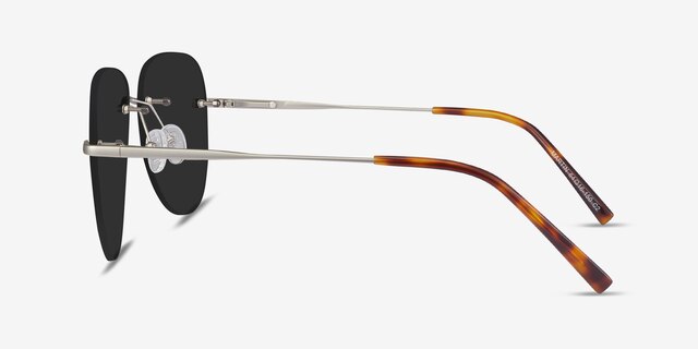 Martin Matte Silver MetalSunglass Frames from EyeBuyDirect, Side View