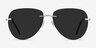 Martin Matte Gold MetalSunglass Frames from EyeBuyDirect, Front View