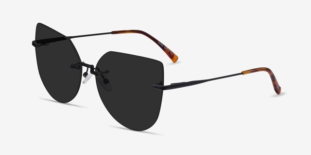 Toyah Black MetalSunglass Frames from EyeBuyDirect, Angle View