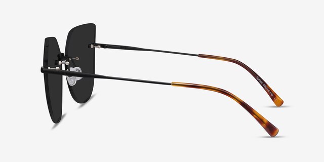 Toyah Black MetalSunglass Frames from EyeBuyDirect, Side View
