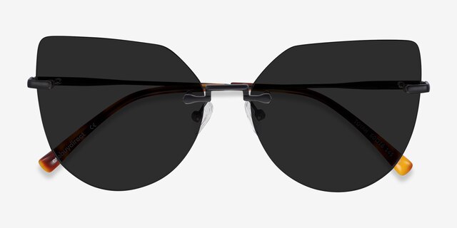 Toyah Black MetalSunglass Frames from EyeBuyDirect, Closed View