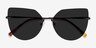 Toyah Black MetalSunglass Frames from EyeBuyDirect, Closed View