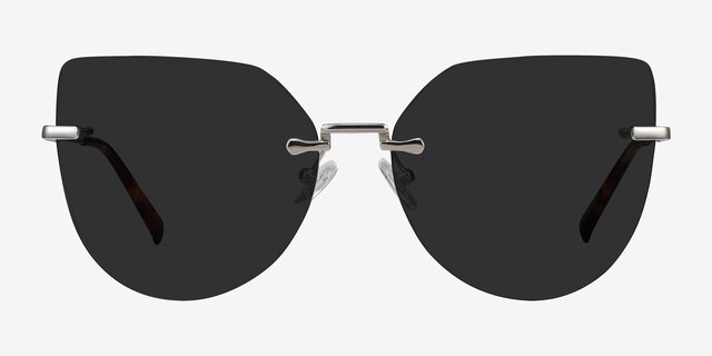 Toyah Silver MetalSunglass Frames from EyeBuyDirect, Front View