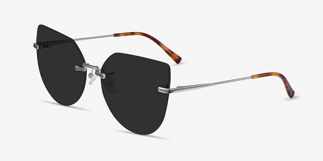 Toyah Silver MetalSunglass Frames from EyeBuyDirect, Angle View