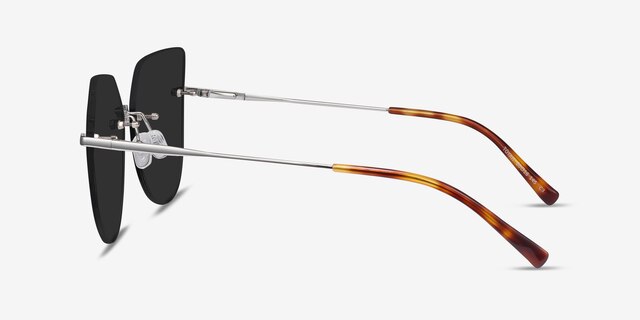 Toyah Silver MetalSunglass Frames from EyeBuyDirect, Side View