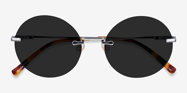 Wise Silver MetalSunglass Frames from EyeBuyDirect, Closed View