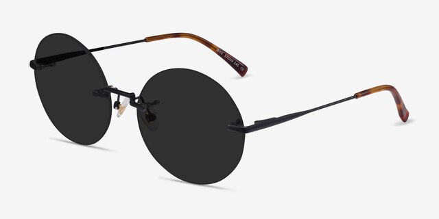 Wise Black MetalSunglass Frames from EyeBuyDirect, Angle View