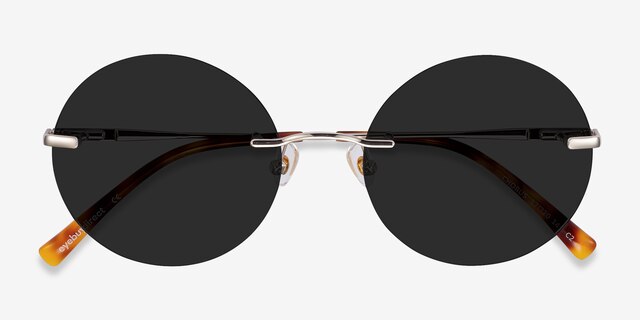 Chorus Light Gold MetalSunglass Frames from EyeBuyDirect, Closed View