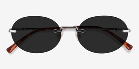 Daze Argenté Métal Soleil de Lunette de vue d'EyeBuyDirect, Vue Rapprochée