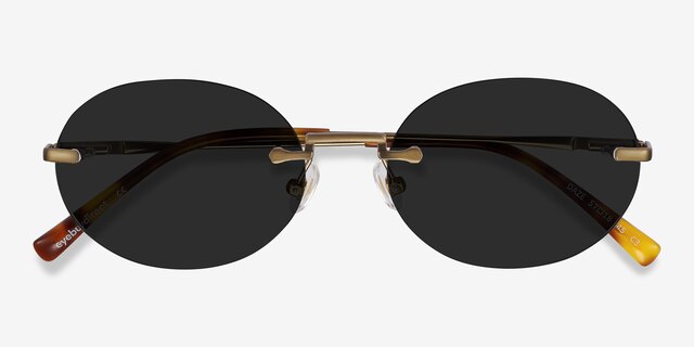 Daze Bronze MetalSunglass Frames from EyeBuyDirect, Closed View