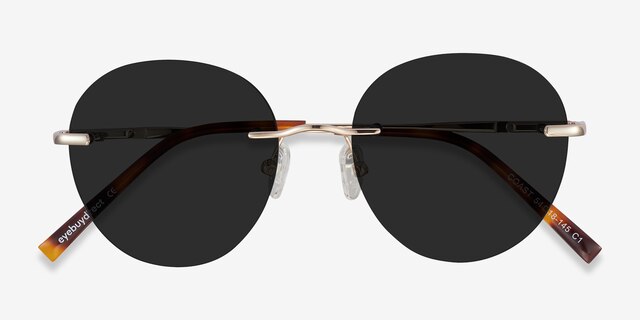 Coast Gold MetalSunglass Frames from EyeBuyDirect, Closed View