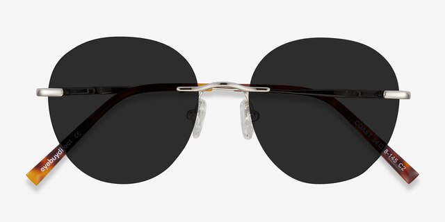 Coast Silver MetalSunglass Frames from EyeBuyDirect, Closed View