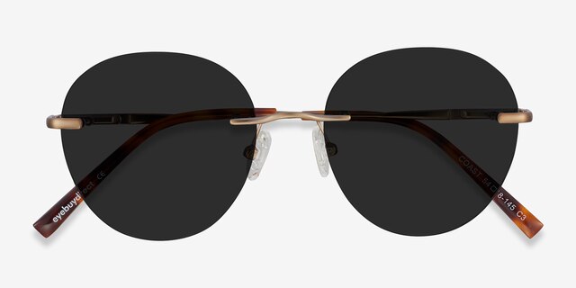 Coast Bronze MétalSoleil de Lunette de vue d'EyeBuyDirect, Vue Rapprochée