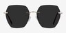Genoa Doré MétalSoleil de Lunette de vue d'EyeBuyDirect, Vue de Face