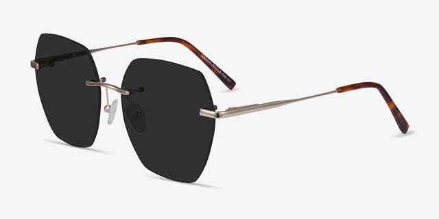 Genoa Doré MétalSoleil de Lunette de vue d'EyeBuyDirect, Vue d'Angle