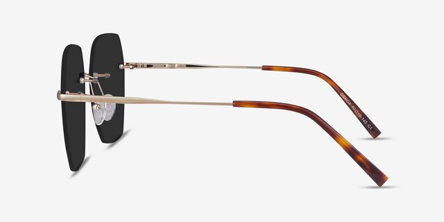 Genoa Doré MétalSoleil de Lunette de vue d'EyeBuyDirect, Vue de Côté