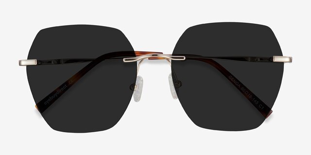Genoa Doré MétalSoleil de Lunette de vue d'EyeBuyDirect, Vue Rapprochée