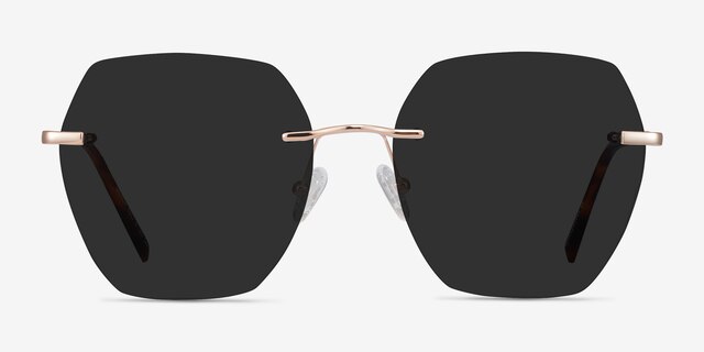 Genoa Rose Gold MetalSunglass Frames from EyeBuyDirect, Front View