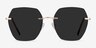 Genoa Rose Gold MetalSunglass Frames from EyeBuyDirect, Front View