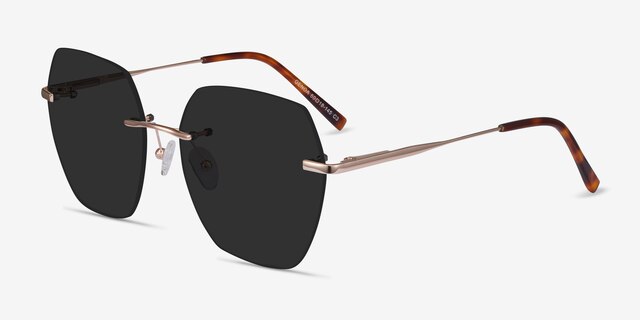 Genoa Rose Gold MetalSunglass Frames from EyeBuyDirect, Angle View