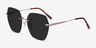 Genoa Rose Gold MetalSunglass Frames from EyeBuyDirect, Angle View