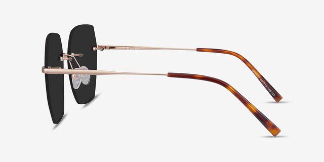 Genoa Rose Gold MetalSunglass Frames from EyeBuyDirect, Side View