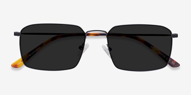 Edge Black MetalSunglass Frames from EyeBuyDirect, Closed View