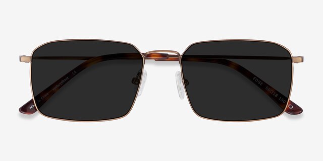 Edge Bronze MetalSunglass Frames from EyeBuyDirect, Closed View