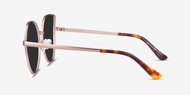 Bless Rose Gold MetalSunglass Frames from EyeBuyDirect, Side View