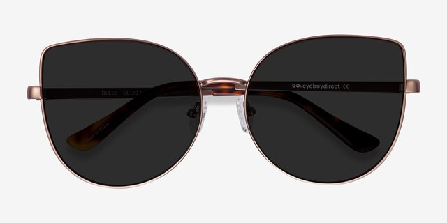 Bless Rose Gold MetalSunglass Frames from EyeBuyDirect, Closed View