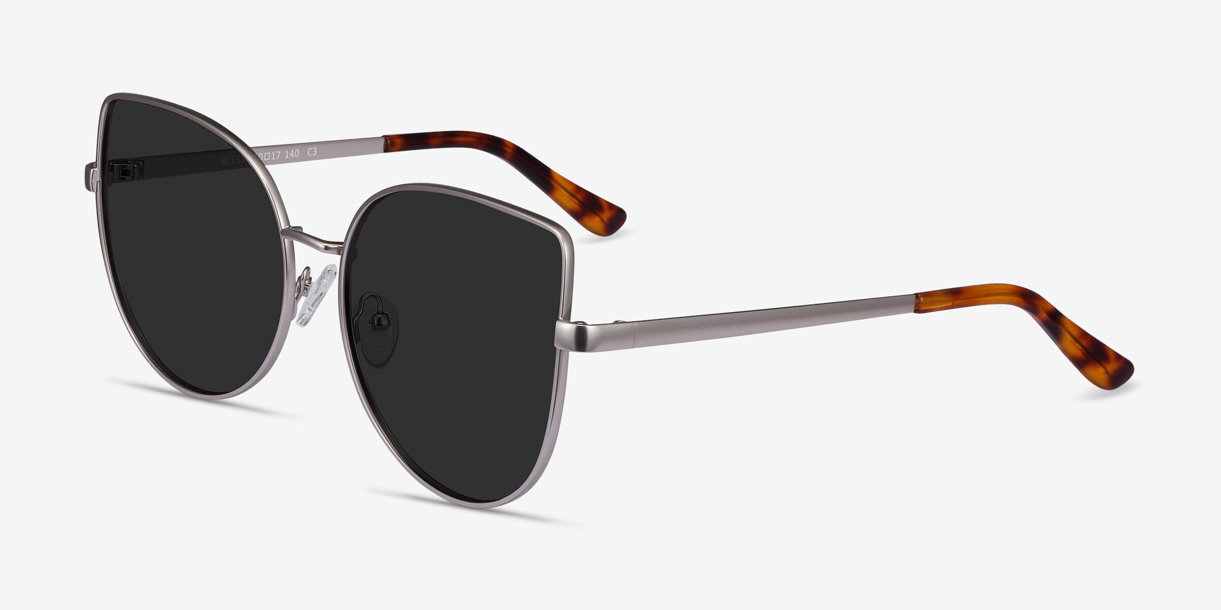 Bless - Cat Eye Silver Frame Sunglasses For Women | Eyebuydirect