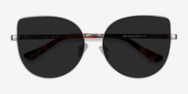 Bless Argenté MétalSoleil de Lunette de vue d'EyeBuyDirect, Vue Rapprochée