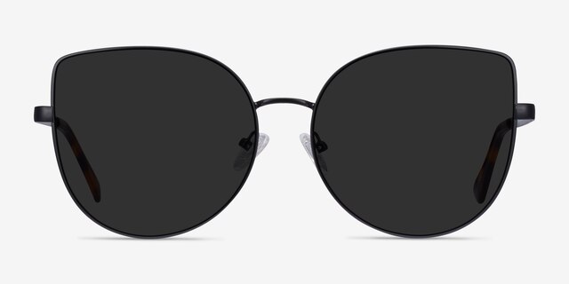 Bless Black MetalSunglass Frames from EyeBuyDirect, Front View