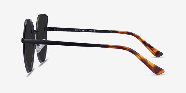Bless Black MetalSunglass Frames from EyeBuyDirect, Side View