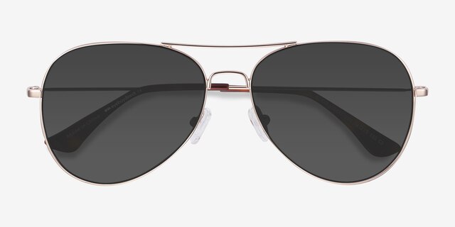 Good Vibrations Gold MetalSunglass Frames from EyeBuyDirect, Closed View