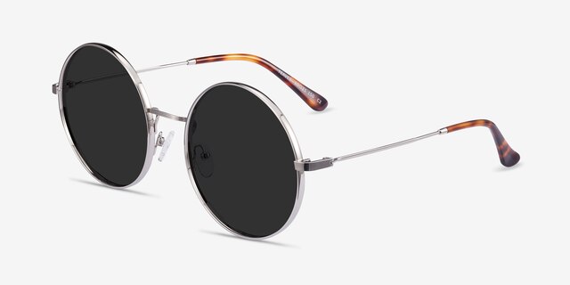 Teavee Silver MetalSunglass Frames from EyeBuyDirect, Angle View