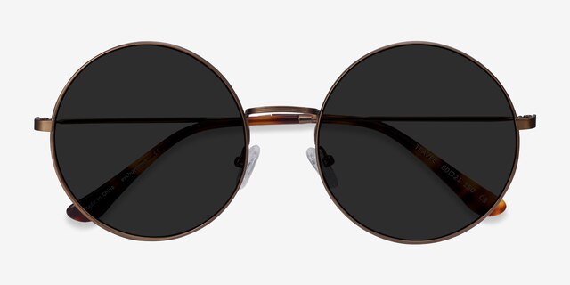 Teavee Bronze MetalSunglass Frames from EyeBuyDirect, Closed View