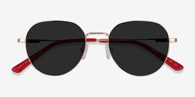 Event Gold MetalSunglass Frames from EyeBuyDirect, Closed View