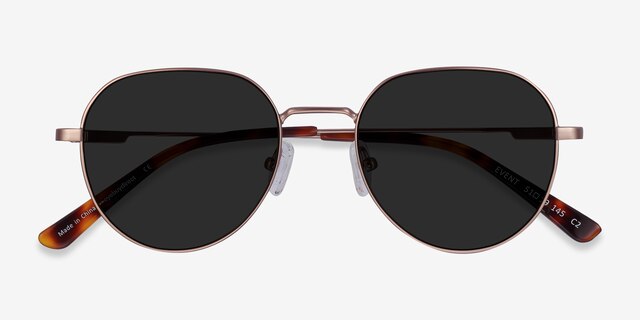 Event Rose Gold MetalSunglass Frames from EyeBuyDirect, Closed View