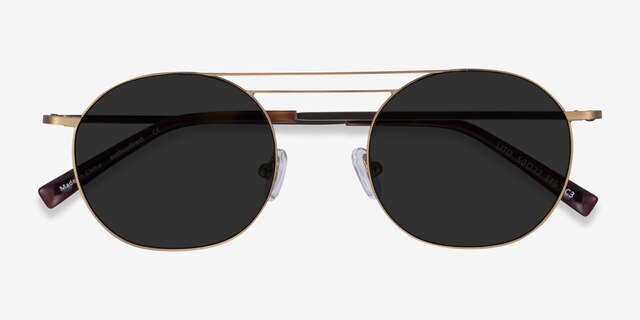 Lito Bronze MetalSunglass Frames from EyeBuyDirect, Closed View