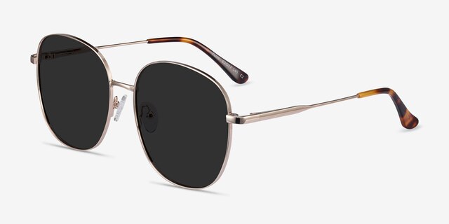 Ellis Gold MetalSunglass Frames from EyeBuyDirect, Angle View