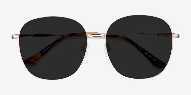 Ellis Gold MetalSunglass Frames from EyeBuyDirect, Closed View