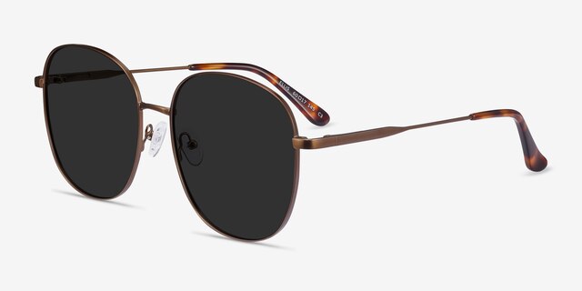 Ellis Bronze MetalSunglass Frames from EyeBuyDirect, Angle View