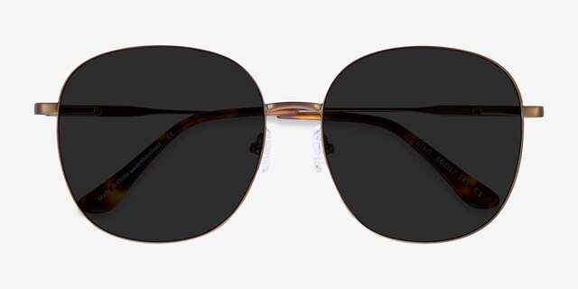 Ellis Bronze MetalSunglass Frames from EyeBuyDirect, Closed View