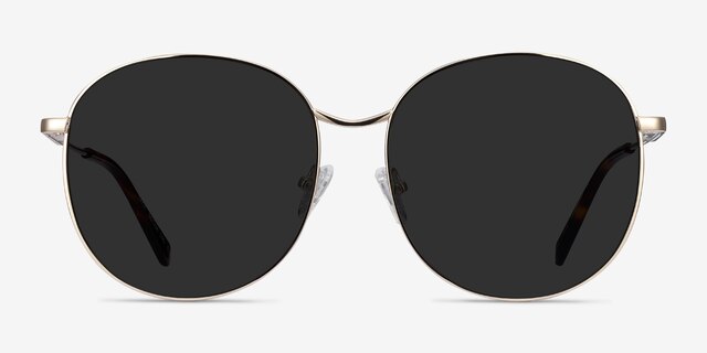 Sage Gold MetalSunglass Frames from EyeBuyDirect, Front View