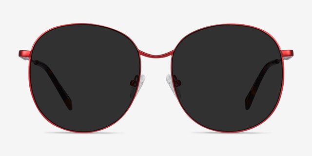 Sage Red MetalSunglass Frames from EyeBuyDirect, Front View