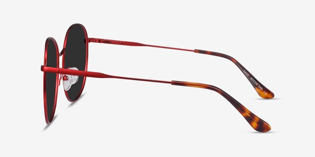 Sage Red MetalSunglass Frames from EyeBuyDirect, Side View