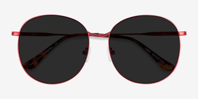 Sage Red MetalSunglass Frames from EyeBuyDirect, Closed View